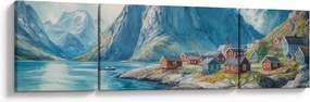 Obraz - Norweskie miasteczko (170x50 cm)