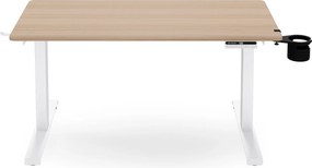 Biurko elektryczne z regulacją wysokości ergonomiczne białe/dąb sonoma,1200x600 mm: ARIA