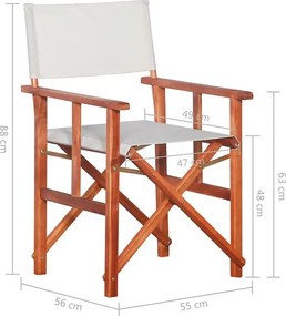 Krzesło reżyserskie tarasowe Santi - białe