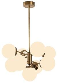 Biała lampa wisząca z elementami w kolorze złota Opviq lights Mudoni
