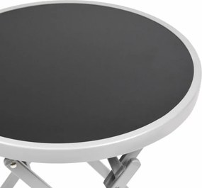 Stolik bistro ogrodowy, składany, Ø 45 cm czarny ciemny