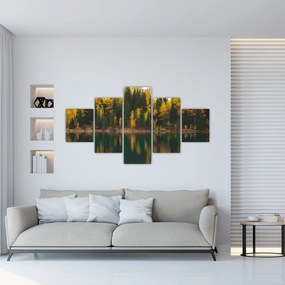 Obraz leśnego jeziora (125x70 cm)