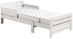 Białe łóżko dziecięce z litego drewna sosnowego z regulacją długości ze stelażem Jumper – Vipack
