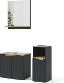 Zestaw mebli łazienkowych antracyt 60x35x57 marelle