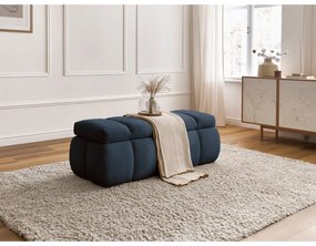 Ciemnoniebieska ławka z materiału bouclé – Bobochic Paris