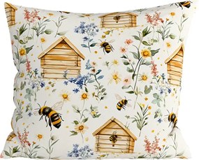 Bawełniana poszewka na poduszkę WOODEN HOUSES POLY 45x45 cm, kolorowa