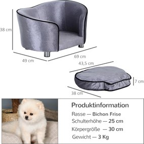 PawHut Luksusowa sofa dla psa sofa dla kota sofa dla zwierząt kanapa dla psa kanapa łóżko dla psa legowisko dla psa