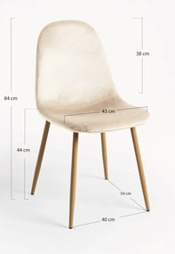 Zestaw 4 Krzese Teok Aksamitne