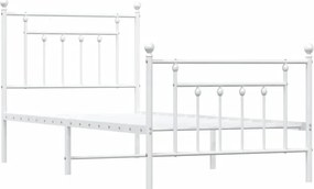 Białe pojedyncze łózko metalowe 90x200 cm H6-C48