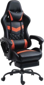 Fotel gamingowy z wysuwanym podnóżkiem i poduszkami Axel, czarno-czerwony