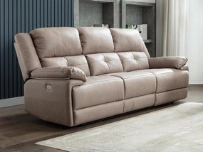 Kanapa 3-osobowa z elektryczną funkcją relax z tkaniny w kolorze taupe DOLENE