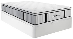 Zestaw 140 x 200 cm stelaż z białą skrzynią + materac ze sprężynami kieszeniowymi i zintegrowaną nakładką grub. 28 cm - AMERICAN DREAM marki YSMÉE