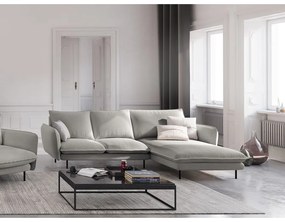 Jasnoszara sofa narożna Cosmopolitan Design Vienna, prawostronna