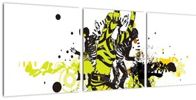 Obraz - Street dance (z zegarem) (90x30 cm)