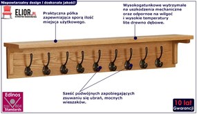Drewniany wiszący wieszak na ubrania F5-M21