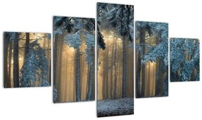 Obraz zaśnieżonego lasu (125x70 cm)