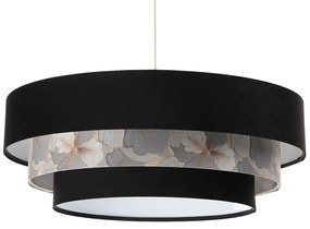 Czarna lampa wisząca z motywem kwiatów - S449-Emla