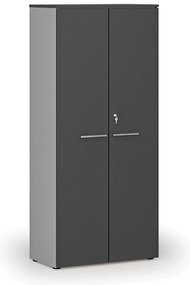 Szafa biurowa z drzwiami PRIMO GRAY, 800 x 420 x 1781 mm, szary/grafit