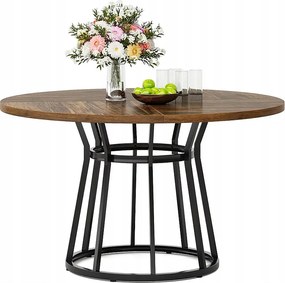 Okrągły stół jadalny dla 4 osób, okrągły stół jadalny z metalową podstawą, stół okrągły 120 cm