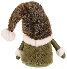 Dekoracja świąteczna Krasnal stojący, wys. 30 cm, zielony/biały, 30 cm