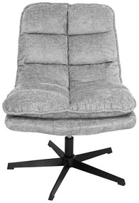 Relaksacyjny obrotowy fotel KATANIA z podnóżkiem, jasnoszary