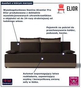 Brązowa nowoczesna sofa rozkładana F9-T86