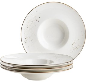 Mäser 4-częściowy zestaw talerzy dla smakoszyPintar Białe brązowe kropki 26 cm
