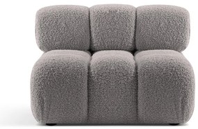 Jasnoszary moduł sofy z materiału bouclé (moduł środkowy) Bellis – Micadoni Home