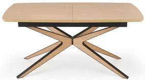 Stół rozkładany JAMES 160(220)x90 dąb naturalny/czarny HALMAR