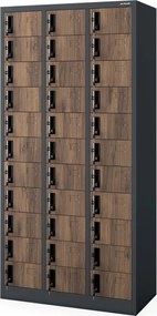 Metalowa szafa depozytowa Eco Design Oliver 90x45x185 cm, antracyt/orzech