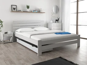 Łóżko PARIS podwyższone 160 x 200 cm, białe Stelaż: Bez stelaża, Materac: Materac Coco Maxi 20 cm