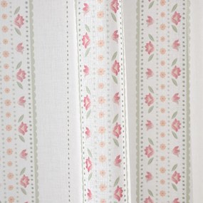 Biała/różowa firanka 140x229 cm Floral Stripe – Catherine Lansfield