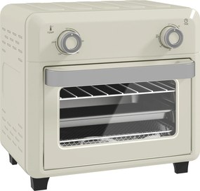 HOMCOM 10L Piekarnik Hot-Air do grilla, pieczenia i smażenia, Timer, Ekran dotykowy, 1000W, Nadaje się do zmywarki, Kremowobiały