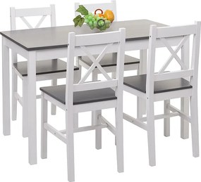 Zestaw do jadalni MCW-F77 (5-częściowy),  biało-szary