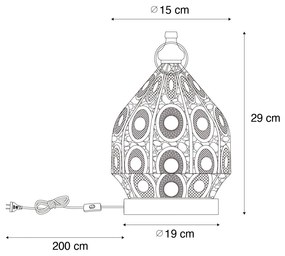 Orientalna lampa stołowa złota 19 cm - MowgliKolonialny Oswietlenie wewnetrzne