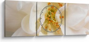 Obraz - Kwiat (z zegarem) (90x30 cm)