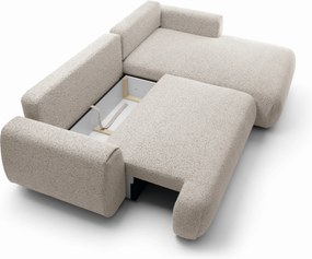 Masseno Narożnik ZEST z funkcją spania i pojemnikiem na pościel Narozniki L, Rozkładana sofa - Szary, PUENTE 09