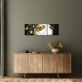Obraz - Piłka ze złotymi motywami (z zegarem) (90x30 cm)