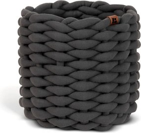 Tekstylny koszyk ø 21x17 cm Peach Skin Round S – Bigso