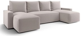 Jasnobeżowy narożnik z funkcją spania i pojemnikiem N9-P05