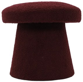 Pufa okrągła tapicerowana TEDDY grzybek boucle, Ø 43 x 38 cm