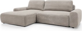 Masseno Narożnik OSSO z funkcją spania i pojemnikiem na pościel Narozniki L, Rozkładana sofa - Brązowy, AMBIENCE 05