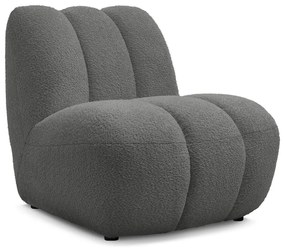 Ciemnoszary fotel z materiału bouclé Janissaire – Bobochic Paris