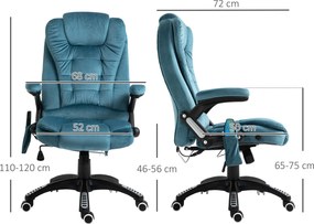 Vinsetto Fotel z masażerem fotel biurowy fotel do gier krzesło obrotowe Maksymalne obciążenie 120kg kolor niebieski | Aosom PL