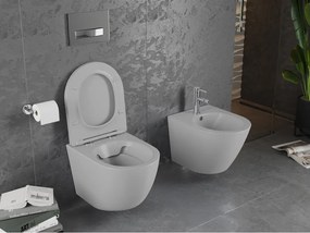 Mexen Lena miska wc Rimless z deską wolnoopadającą slim, duroplast, szara jasna mat - 30224061