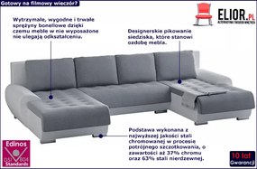 Narożnik uniwersalny w kształcie U do salonu  38 kolorów - Atela