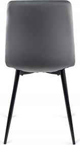 Zestaw Stół Kwadratowy Rozkładany MAX 80-160 cm Dąb Craft/Czarny i 4 Krzesła PERU Szare Welurowe