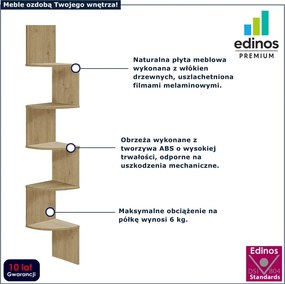 Półka wisząca narożna dąb artisan W3-W33