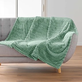 Jasnozielony koc z mikfroflaneli 125x150 cm Mini Frosty – douceur d'intérieur