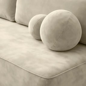 Sofa z Funkcją Spania ARVETO Kremowa Welurowa Nowoczesna